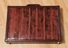 Vintage Franzen Gallery Snake Or Alligator Skin Briefcase West Germany  picture