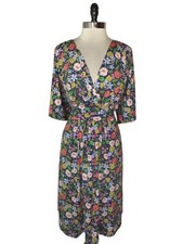 NEW KIYONNA Plus Size 2X A-Line Dress Purple Orange Floral Short Sleeve Pockets picture