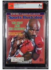 PSA AUTO 10 MARVELOUS MARVIN HAGLER signed SPORTS ILLUSTRATED MAGAZINE boxing picture