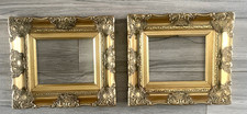 Pair Antique French Rococo Giltwood Picture Frames Ornate Gold c1900 picture