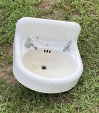 Standard Sanitary 1920s Bathroom High Back Cast Iron Sink picture