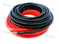 25 ft 8 Gauge AWG 12.5' RED / 12.5' BLACK Power Ground Wire Sky High Car Audio picture