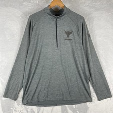 Mens Under Armour Project Rock 1/4 Zip Pullover Long Sleeve XL picture