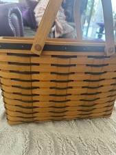 Longaberger 1998 Cherished Memories Sweetheart Basket, Blue, protector and liner picture
