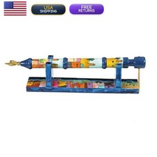 Yair Emanuel Hand Painted Wooden Yad - Torah Pointer Stand Jerusalem Design picture