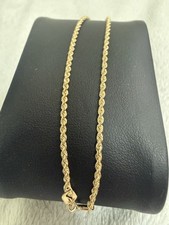 10kt solid yellow gold rope bracelet 7.5” Inch 1.6mm Dainty Stacker New Stamped picture