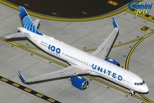 United Airlines A321neo 100 Years GJUAL2424 Gemini Jets Scale 1:400 IN STOCK picture