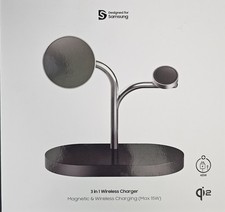 Samsung 3-in-1 Qi2 15W Magnetic Wireless Charger Charging Stand - Black picture