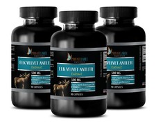 Deer Antler Velvet Extract Powder - Elk Velvet Antler 500mg (270 Capsules, 3 B) picture