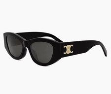Celine CL40308U 01A Triomphe Women Sunglasses Black Gold Grey Lens AUTHENTIC picture