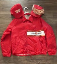 Stahl-Urban Tru Vtg Before Starter Size L Coach Jacket San Francisco 49ers Hats picture