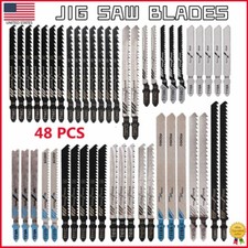 48PC T-shank Assorted Jig Saw Blades Set Wood Plastic Metal Cutting Jigsaw Blade picture