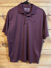 Ariat Tek Heat Series Polo Shirt Burgundy Short Sleeve Outdoor Men's L picture