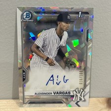 Alexander Vargas 2021 Bowman Chrome 1st Atomic Refractor Auto /100 Yankees 🔥 picture