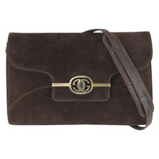 GUCCI vintage Old Gucci BO74 Shoulder Bag Brown Gold Hardware Suede GG picture