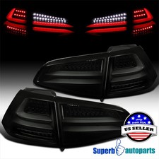 Fits 2015-2017 VW Golf MK7 Replacement Glossy Black Full LED Tail Lights Brake picture