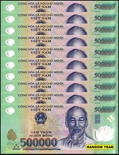 10 x Vietnam 500,000 Dong VND Banknote, P-124, UNC, Polymer USA SELLER COA picture
