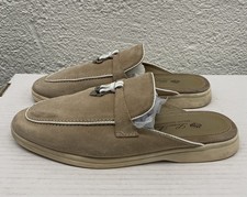 Loro Piana Summer Walk Open Charm Mule Loafers Brown Tan Size 38 EU 8 US BB22 picture