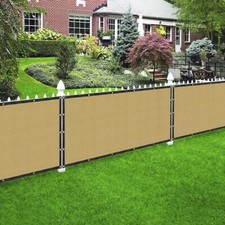 Privacy Fence Screen in Beige Tan with Silver Grommet 90 Pct Blockage Windscreen picture