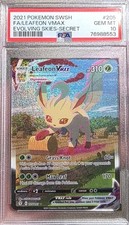 2021 POKEMON SWORD & SHIELD EVOLVING SKIES SECRET FULL ART/LEAFEON VMAX PSA 10 picture