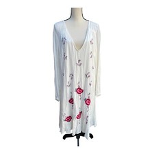 TORRID Dress Women’s Large (00) White Floral Embroidered Boho Resortwear NWT picture