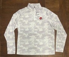 Men’s Johnnie O Size L Georgia Bulldogs White Camo Galloway 1/4 Zip Jacket NWT picture