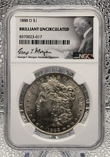 1888-O Morgan Silver Dollar NGC BU- VAM 1B EDS (early die state) Scarface picture
