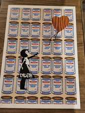 Death NYC  19x13 Signed Graffiti Pop Artist Rare. Banksy Tesco Soup Can Girl  picture