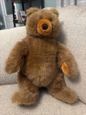 Vintage 1989 24K Polar Puff Grizzly 18” Plush Brown Bear Special Effects w/Tag picture