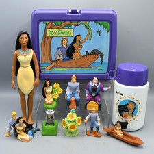 Disney Pocahontas Collectible Lot Vintage 1995 Lunchbox Thermos Doll Figures picture