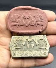 Antique Brass Stamp Die Peacock Birds Motif Jewelry Tool Wax Seal Leather Stamp picture