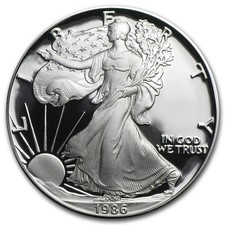 Genuine 1986-S U.S. Silver Proof American Eagle $1 in Original Mint Case w/COA picture