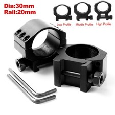 Pair 30mm Scope Ring Mounts Low/Middle/High Profile Picatinny Rail Mount picture