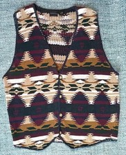 Vintage Grandpa 90s Sweater Vest By Structure Aztec Print - Large picture