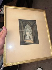 Antique Gothic Cathedral Cloister Art Doll & Richards Boston Gallery 1880s 13594 picture