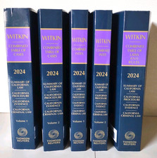 WITKIN Combined Table of Cases, Iindex, Combined Table of Law & Rules 2024 NEW picture