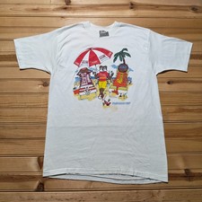 Vintage 1991 Hersheypark Hershey's Reeses Snack Beach Graphic T-Shirt USA Large picture
