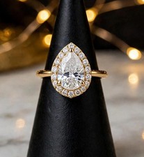 925 Sterling Silver, Genuine Moissanite Ring For Women, Gift Ring, Size 4-14 US picture