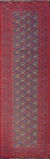 Blue 9 ft Oriental Runner Rug 2x9 Tribal Traditional Hand-made Oriental Carpet picture