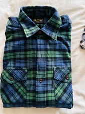 The Vermont Country Store Flannel Navy Check Cotton Long Sleeve Mens  Medium picture