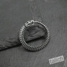 Antique 925 Sterling Silver Ouroboros Infinity Snake Bone Ring Adjustable Unique picture