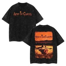 Alice In Chains Dirt Album Vintage Washed Double‑Sided Grunge Cotton T‑Shirt picture