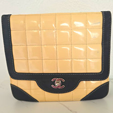 CHANEL Beige/Black Quilted Shoulder Bag w Silver Chain Strap. FINAL SALE + COA picture