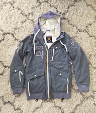 RARE 2010 Nike Snowboarding MCM Men’s Gray Hooded Softshell Zip Jacket M Pockets picture