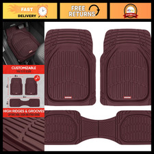 All-Weather Deep Dish Floor Mats for Cars & SUVs, Waterproof Trim-to-Fit, Burgun picture