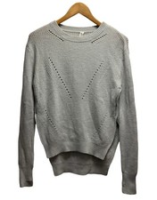 Lululemon Womens Sz 4 Seva Crewneck 100% Merino Wool Perforated Gray Sweater euc picture