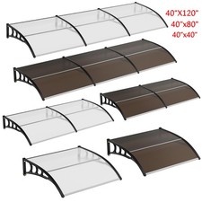 DIY Window Awning Front Door Eaves Canopy Polycarbonate Roof Cover w/ Large Sink picture