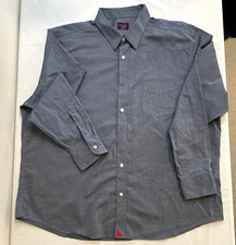 UNTUCKit Men's 3XL Blue Solid Cotton Long Sleeve Button-Up Shirt Pockets picture