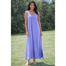 Athleta Arrival Maxi Dress Purple Crisscross Back Stretch Travel Small NWT picture
