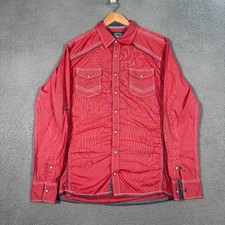BKE Pearl Snap Western Shirt Mens Large Red Athletic Fit Long Sleeve picture